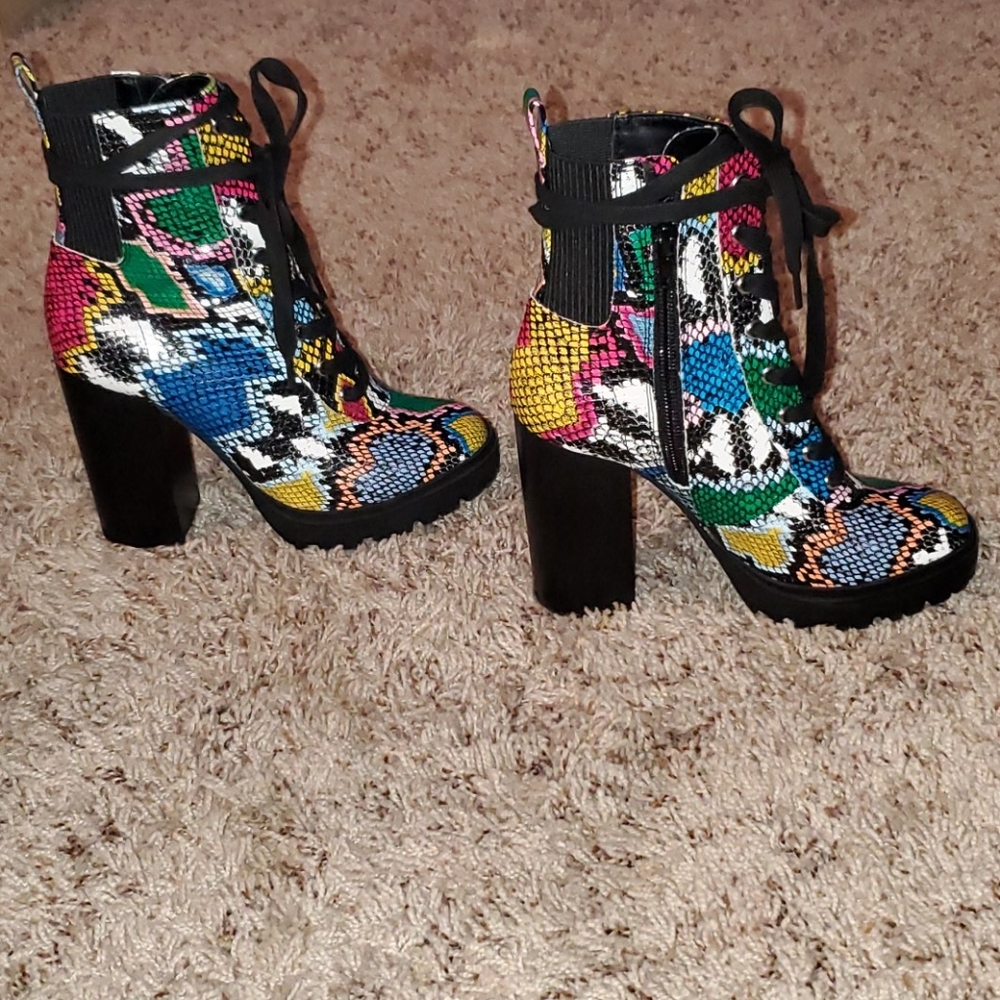 Steve Madden Multi-Color Snakeskin Combat Boots - image 2